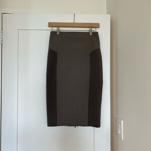 Express Black and Gray Knee-Length Pencil Skirt